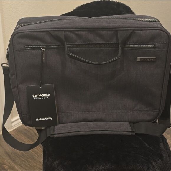 Samsonite Modern Utility Messenger Laptop Case- Grey - Picture 9 of 12